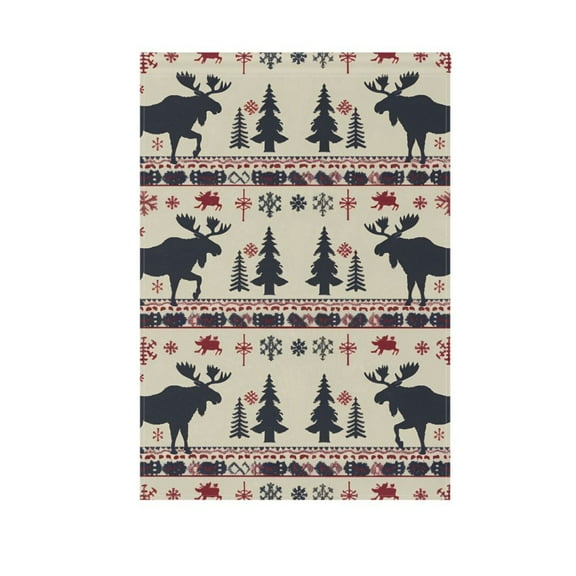 Moose Tree Silhouette Garden Flag 12X18 Double Sided Yard Flags for Outside Outdoor All Seasonal Decoration