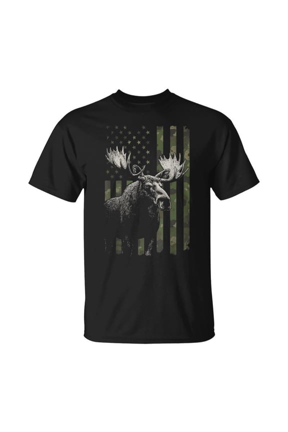 Moose Usa Flag Alaska Wildlife TShirt