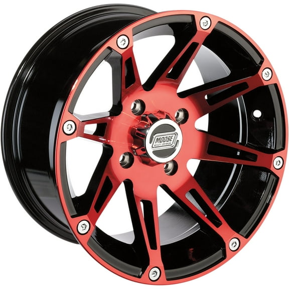 Moose Utilities ATV UTV 12" Red/Black Wheel (ONE) 387RD 12X8 4/110 4+4 Offset
