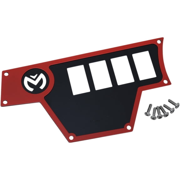 Moose Utility 100-4363-PU Large 4 Switch Dash Plate - Left - Red
