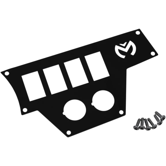 Moose Utility 100-4370-PU Large 4 Switch Dash Plate - Right - Black