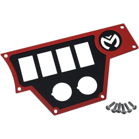 Moose Utility 100-4373-PU Large 4 Switch Dash Plate - Right - Red