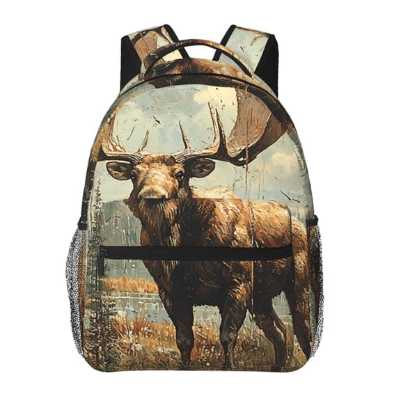 Moose Vintage Laptop Backpack Travel Rucksack for Teens Adults, Fits 15-inch Notebook