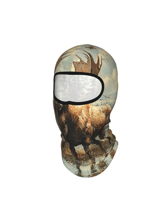 Moose Vintage Unisex Balaclava Ski Mask Full Face Cover for Cold Weather & UV Protection, Breathable Cooling Helmet Liner