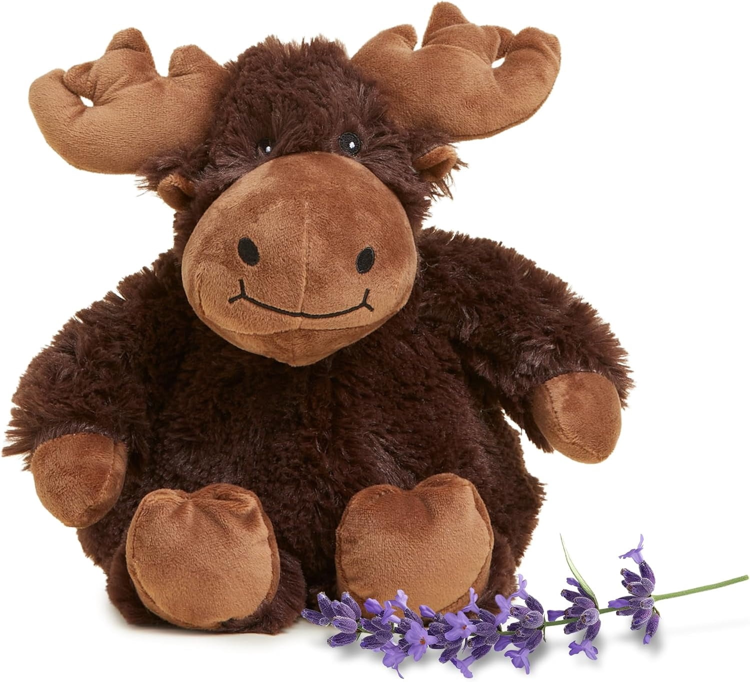 warmies 13” Moose Stuffed Animal, Microwavable Heated Plushies and Weighted Soft Plush Toys