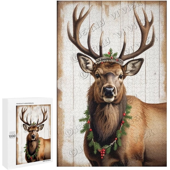 Moose Wood Wall Art Wood Decorative for Home Desk Shelf Wall Decor 1000 Piece Jigsaw Puzzle for Adults 20"x30"