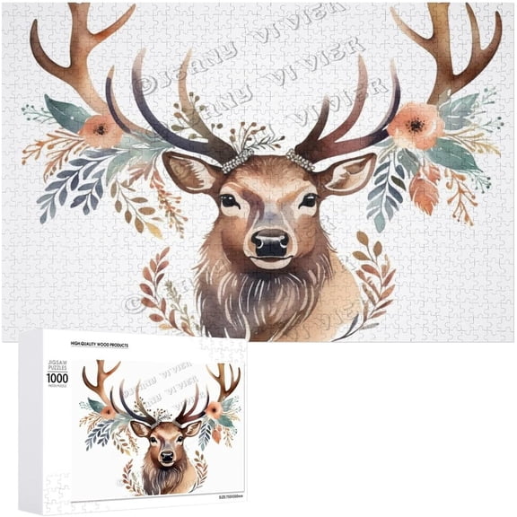 Moose Wooden Sign for Home Office Bedroom Kitchen Bathroom Wall Decor 1000 PCS Funny Wood Puzzles Wooden Wall Art Decorative Sign Birthday Christmas Housewarming Gifts 19.7"x29.5"