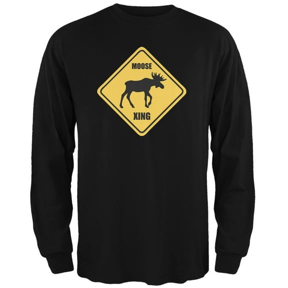 Moose XING Black Adult Long Sleeve T-Shirt - Large