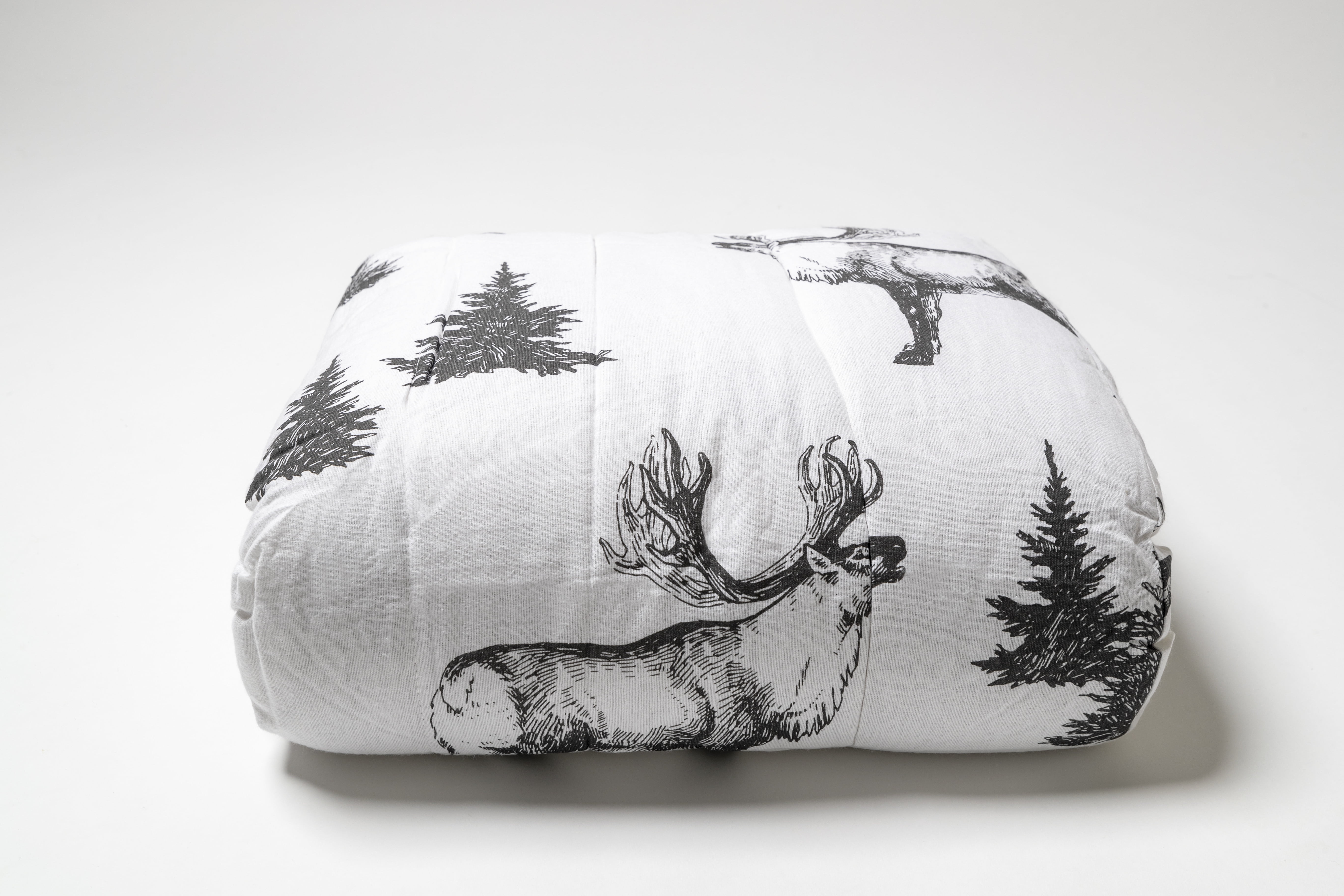 Moose and Pine Cotton Flannel Comforter, King