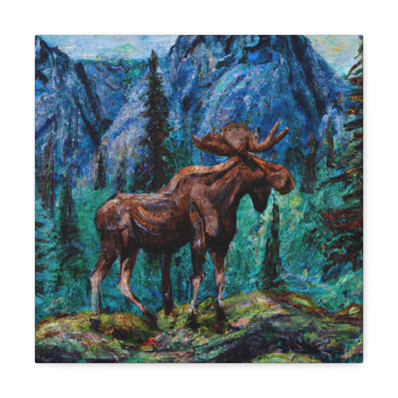 Moose in the Woods - Canvas