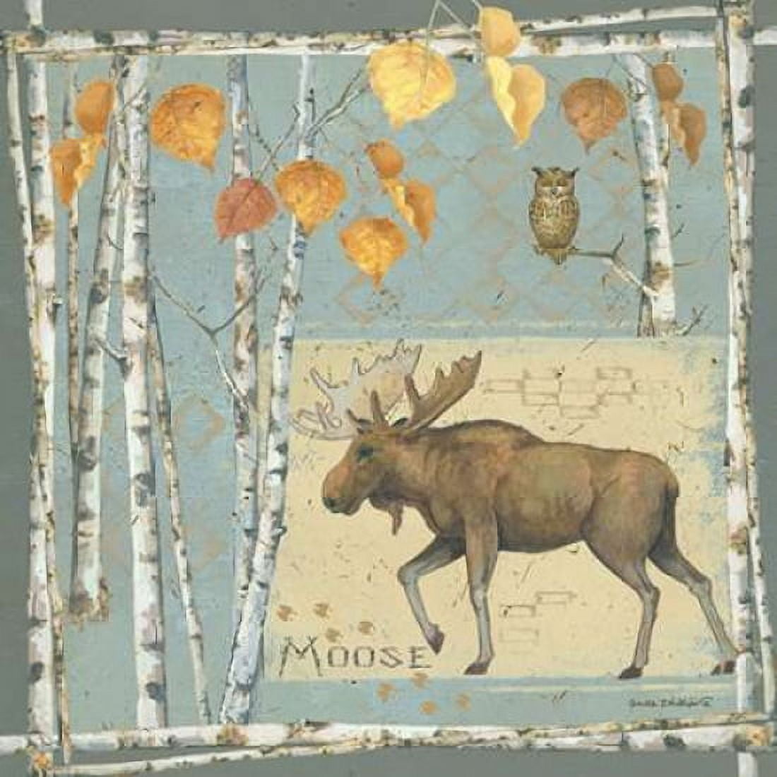 Moose on Blue Canvas Art - Anita Phillips (24 x 24)