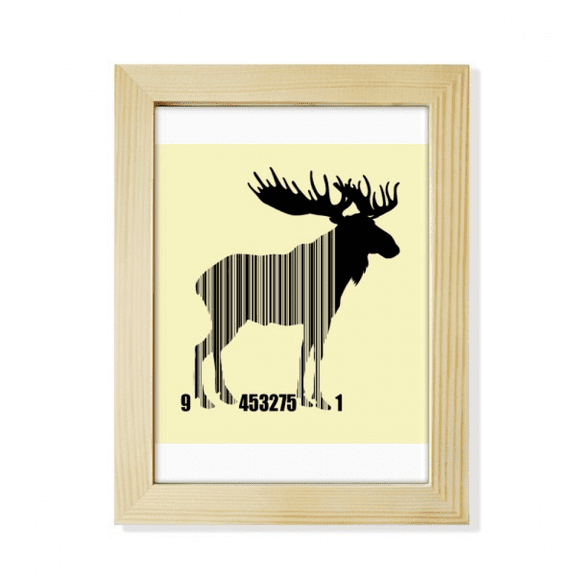Moose's Green Grass Horn Art Deco Fashion Desktop Adorn Photo Frame Display Art Painting Wooden