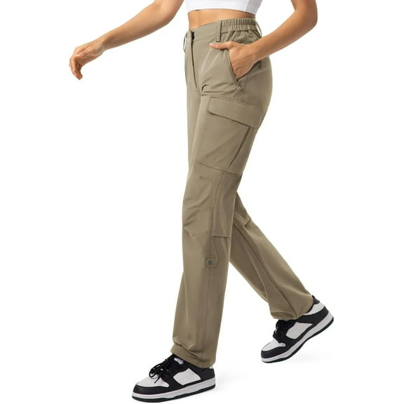 Moosehill Cargo Hiking Pants for Women with Pockets Quick Dry Lightweight Khaki XXL