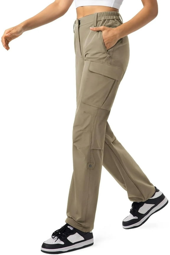 Cargo Hiking Pants for Women with Pockets Quick Dry Lightweight Khaki XXL