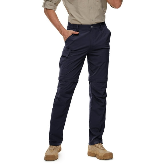 Moosehill Men's Breathable Cargo Convertible Hiking Pants Quick Dry Lightweight Zip Off Pants for Outdoor, Fishing, Safari