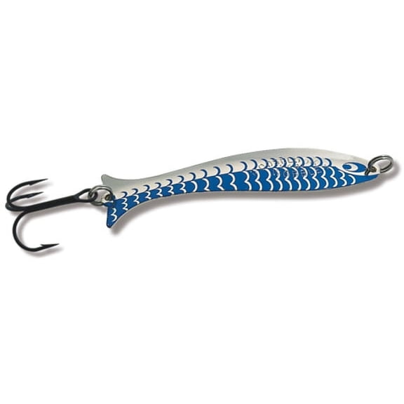 Mooselook Medium Wobbler Spoon 3-1/8" 1/4oz Silver Blue