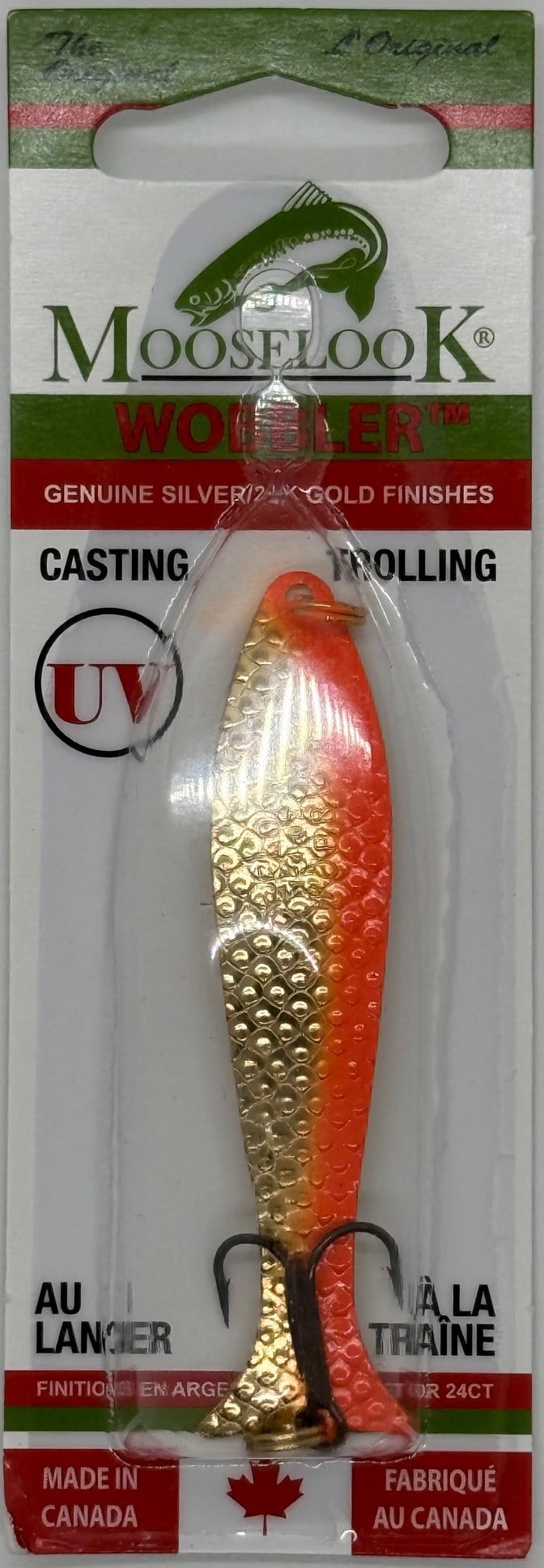 Mooselook Wobbler Medium 3 1/8'' 1/4oz Gold Nu-Wrinkle/Orange