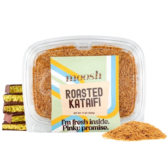 Moosh Toasted Kataifi Pastry, Ready to Use Shredded Fillo Dough for Dubai Chocolate, Kunafa & Desserts, 7.1 oz (200g)