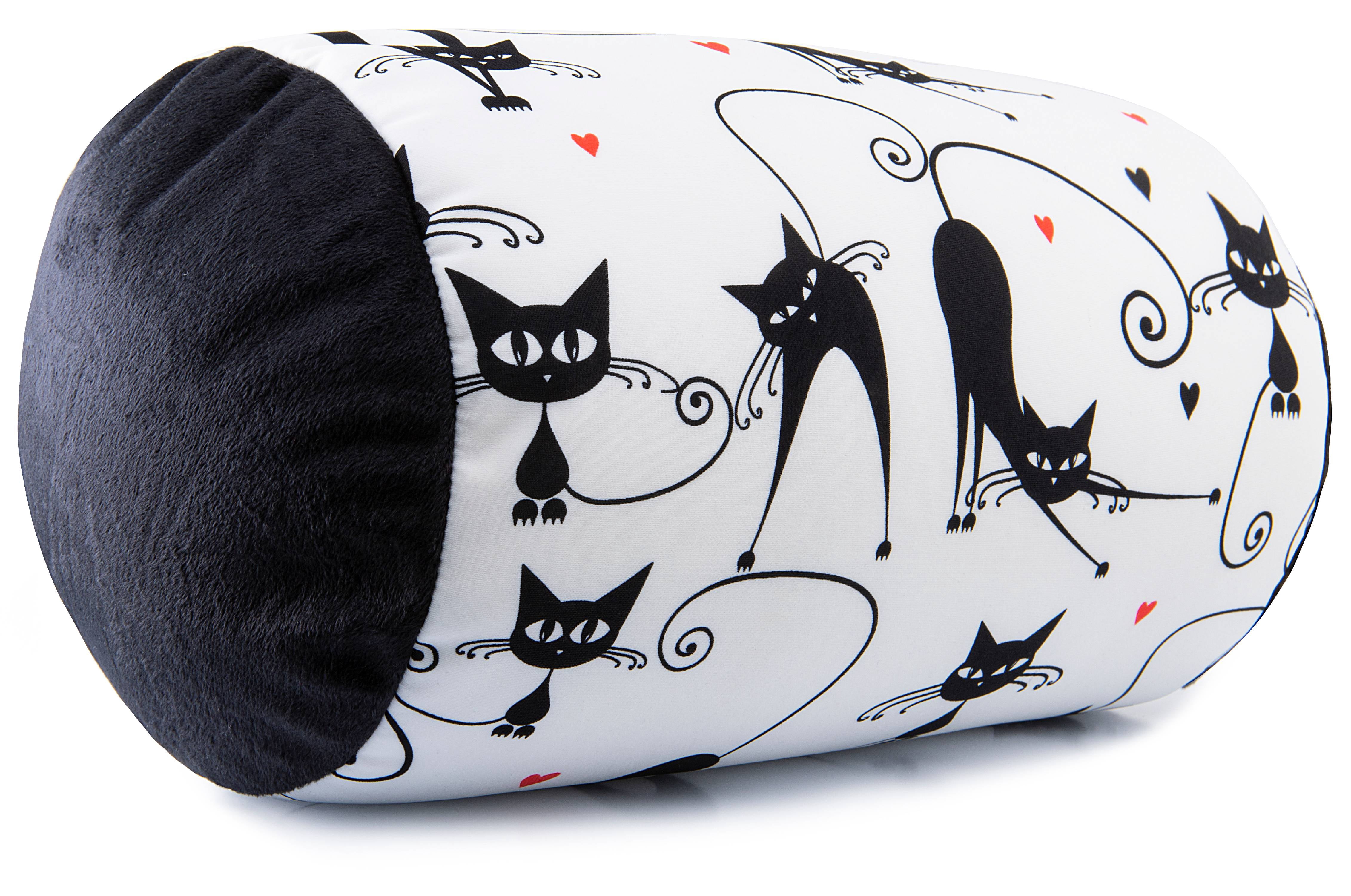 Mooshi Squish Microbead Bed Pillow, 14" x 7" - Airy Squishy Soft Microbeads - Eighteen Fun Bubbly Colors To Choose From - Cuddly And Fun Dormroom Accessory - Bed Pillow, Abstract Cat