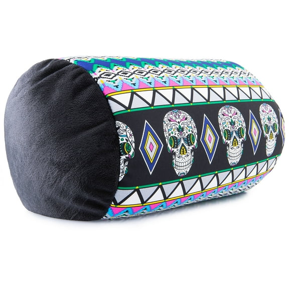 Mooshi Squish Microbead Bed Pillow, 14" x 7" - Airy Squishy Soft Microbeads - Eighteen Fun Bubbly Colors To Choose From - Cuddly And Fun Dormroom Accessory - Bed Pillow, Day of the Dead