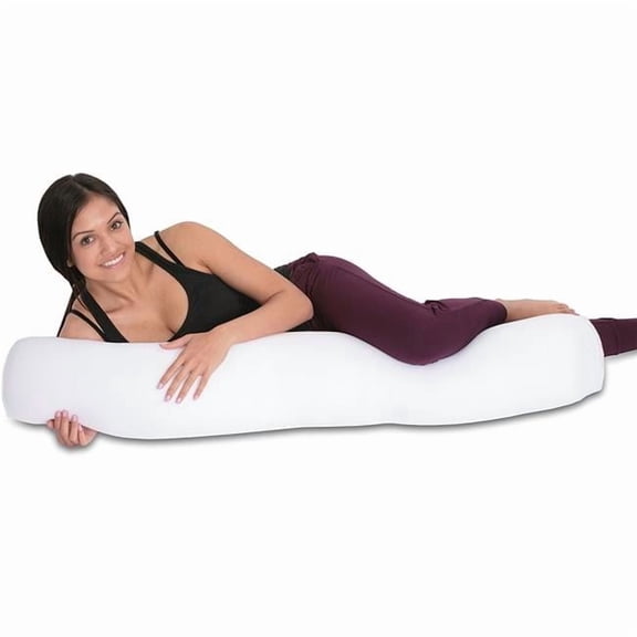 Living Health Products LRGMBR-White-09 Microbead Body Pillow White - Mooshi Squishy Soft Cover