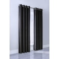 thumbnail image 1 of Moosic Silky Velvet Light Filtering Grommet Curtain Panel Room Darkening 52" x 95" in Black, 1 of 2