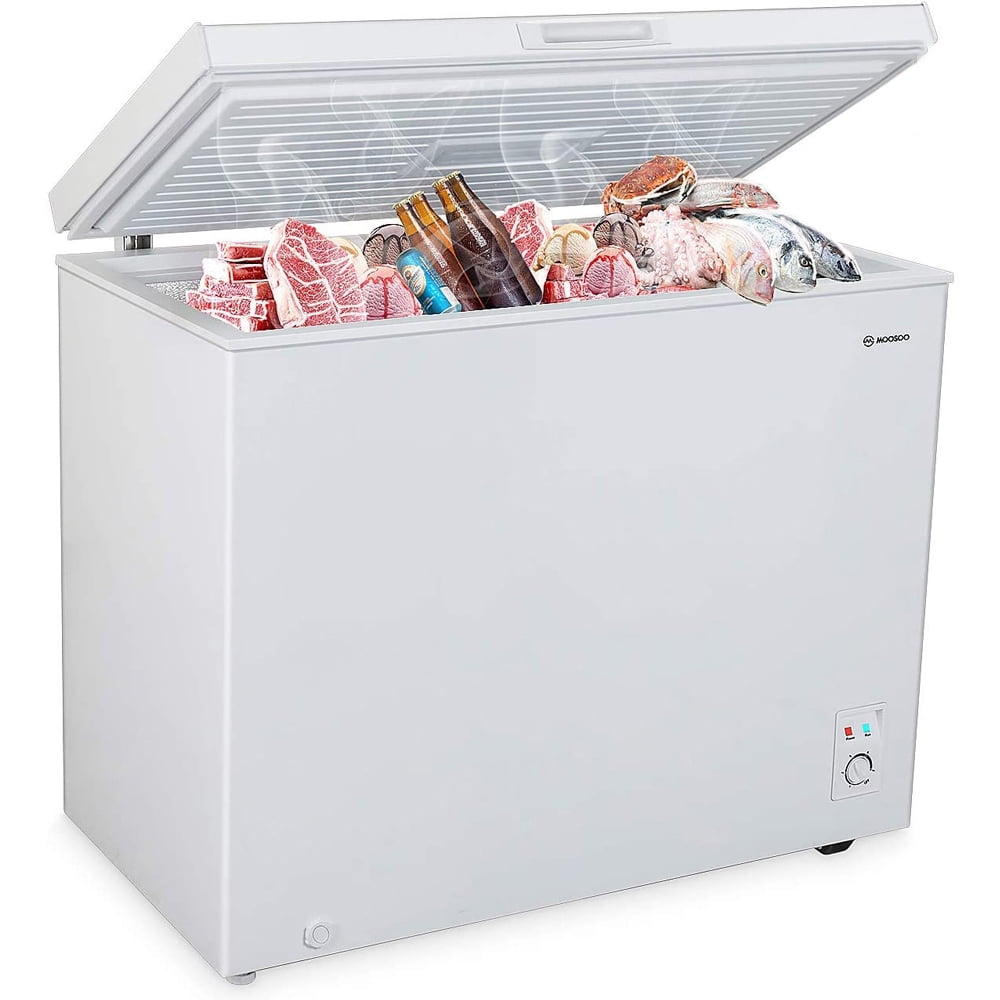 Moosoo 1.6 CU.FT Mini Refrigerator with Freezer, Mini Fridge for Bedroom, Reversible Door Perfect for Room and Office, Adjustable Temperature, Silver