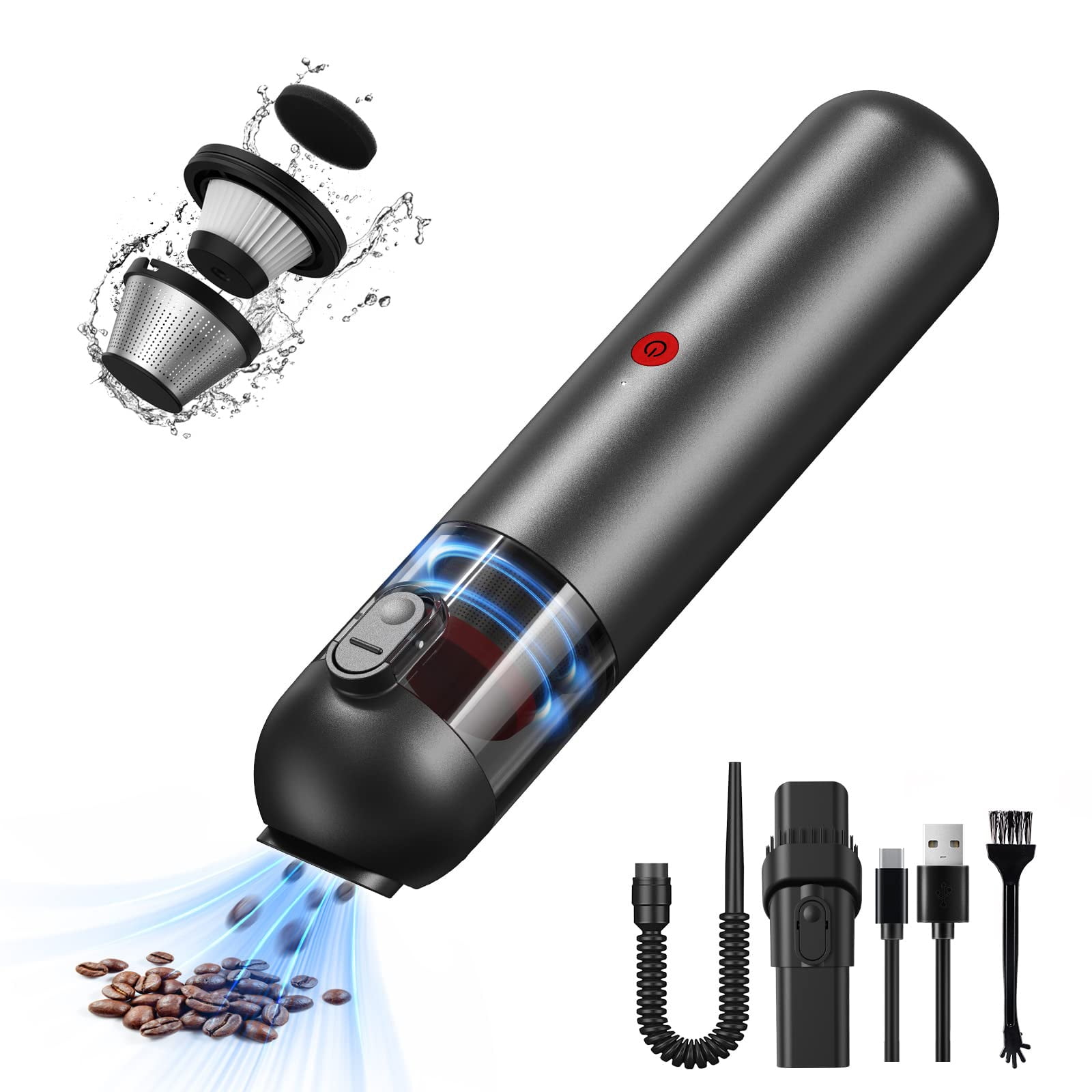 Glossy auto parts handheld Vacuums,car Vacuum Cleaner, 8000PA Strong  Suction, 120W High Power, Wet & Dry Use, Quick Cleaning for  House,Office&Car 