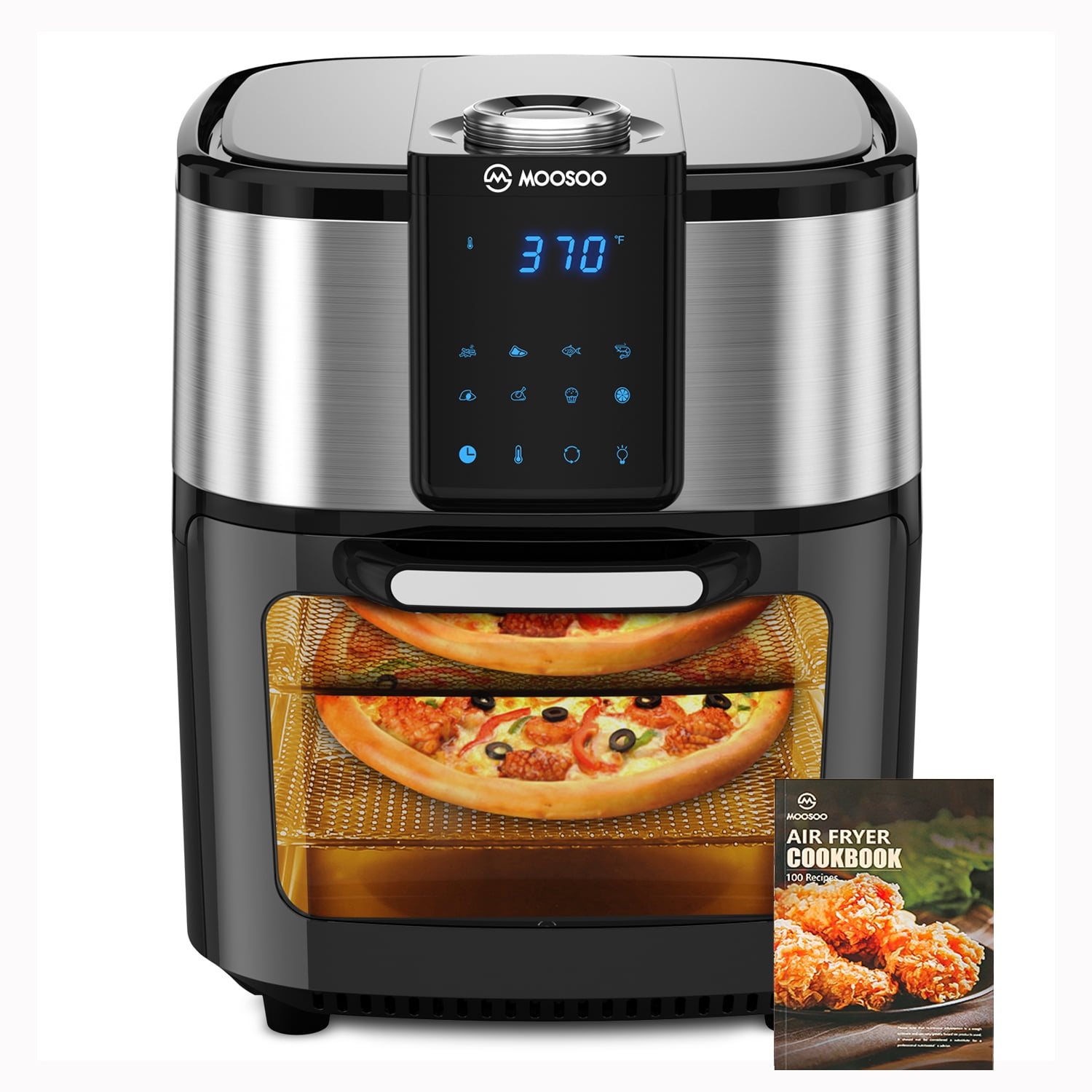 MOOSOO 12.6 Qt Air Fryer Toaster Oven With Rotisserie