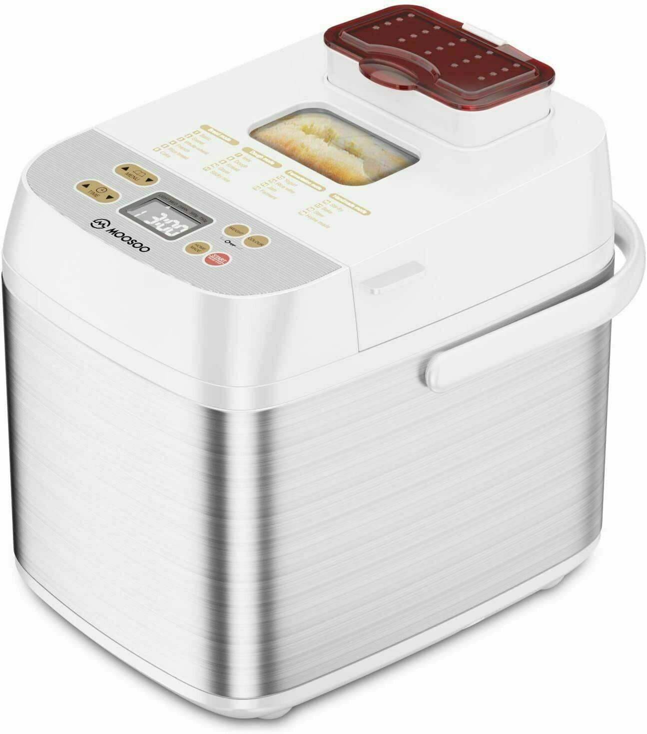 MOOSOO 3.5LB Bread Machine 12-in-1 Automatic Bread Maker with Time Delay  Keep Warm 