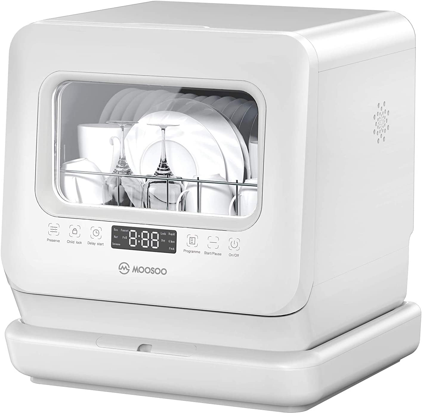 Moosoo Countertop Dishwasher, Mini Portable Dishwasher, Dishwasher with  Water Tank - MX20, White 