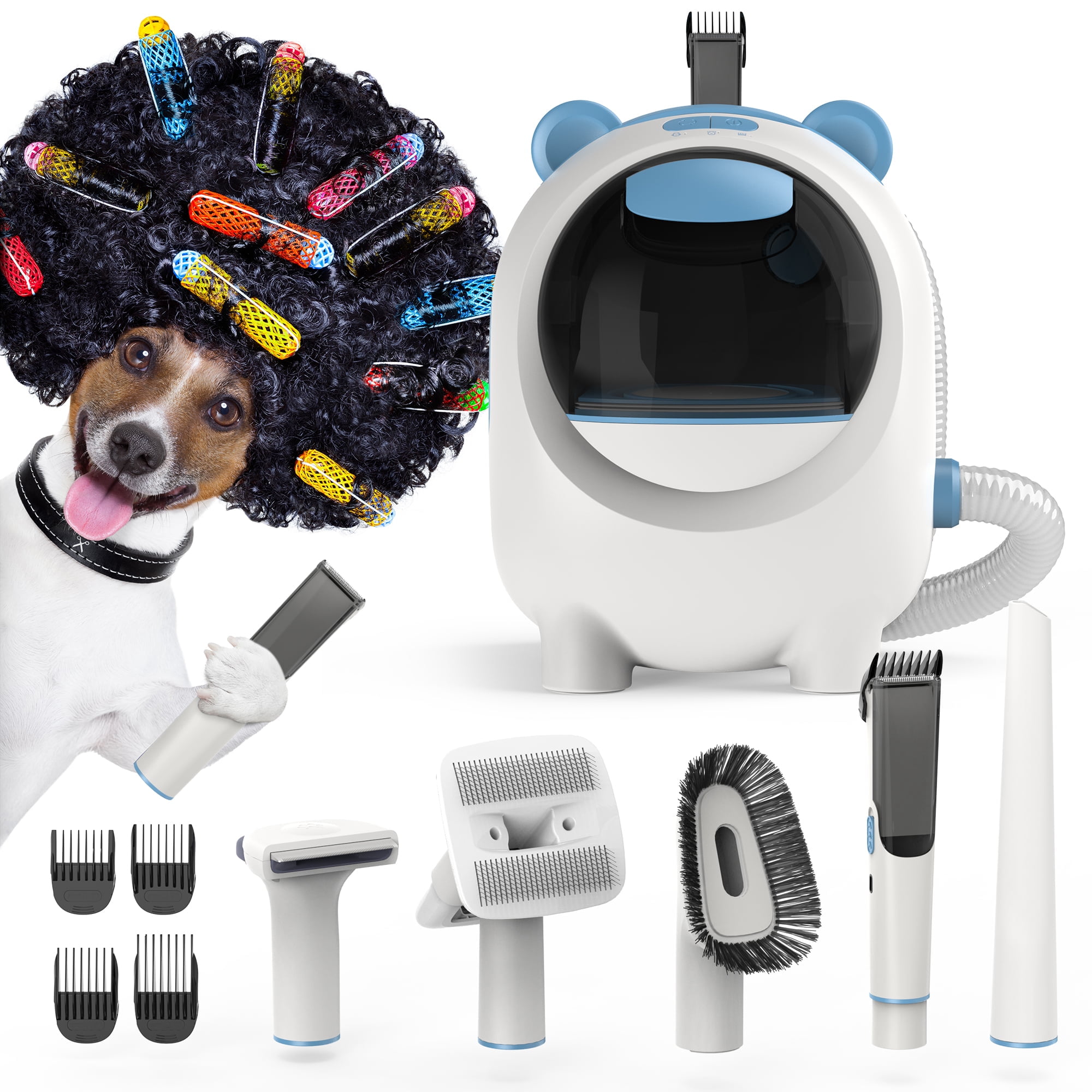 Moosoo Dog Grooming Kit, Dog Hair Vacuum Suction 99 Pet Hair, 5 Pet