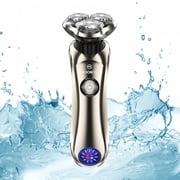 Moosoo Electric Shaver with Clean Station, Wet/Dry Rotary Shaver with Trimmer, IPX7 Waterproof, LCD Display, Electric Razor Gift for Men