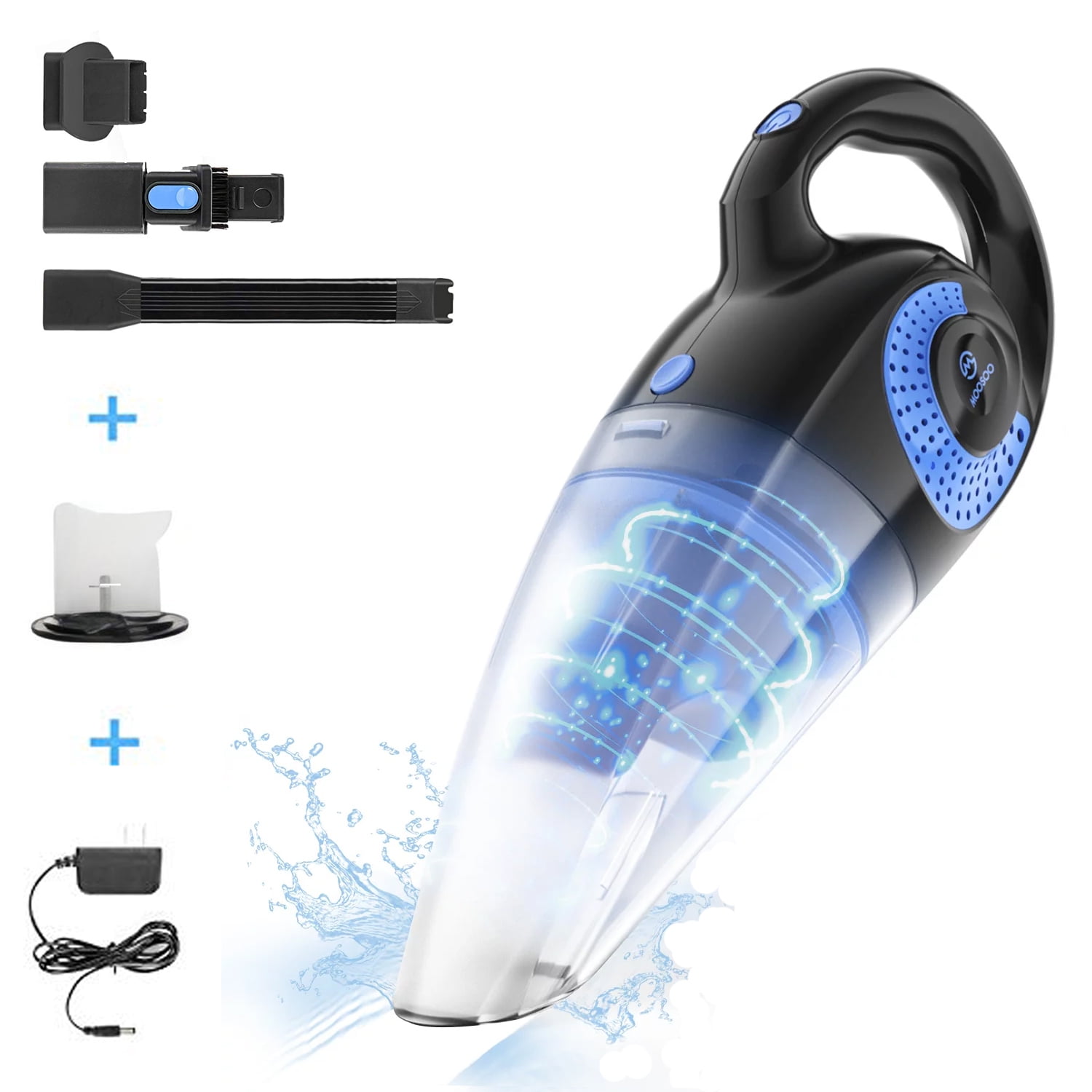 Moosoo Handheld Vacuum Cleaner, Cordless Hand Vacuum with 2 Pack