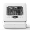 Moosoo Portable Dishwasher, Countertop Dishwasher with Glass Door, 6