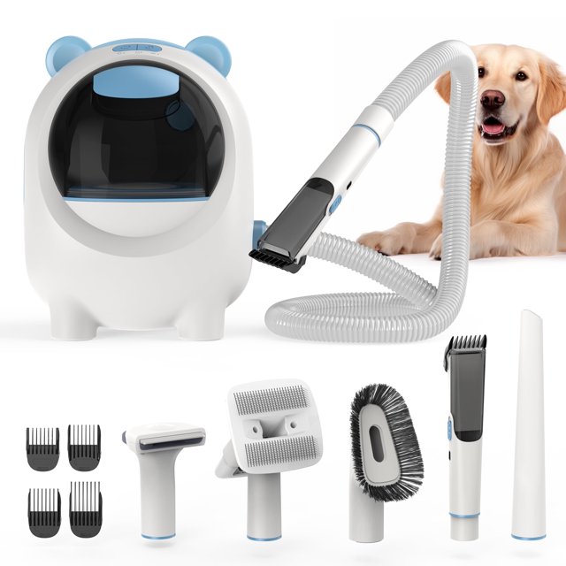 Moosoo Powerful Suction Pet Grooming Vacuum with 5 Dog Grooming Tools for Pets Vacuum, for
