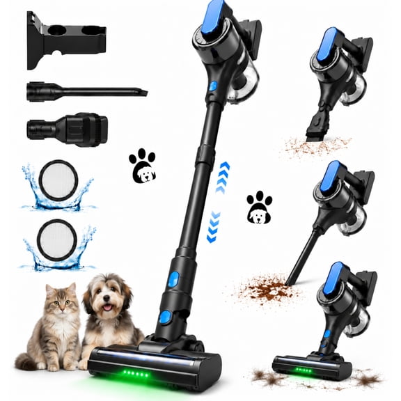 VACFORE Cordless Stick Vacuum Cleaner for Home, 36KPa Powerful Suction, Up to 55-Min Runtime, Lightweight 6-in-1 Handheld Vacuum for Pet Hair, Carpets and Hardwood Floors