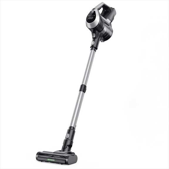 MOOSOO Stick Vacuum Cleaner, LED Display, Anti-Tangle Brush, Powerful No-Fading Suction for Pet Hair, Hard Floors and Carpet