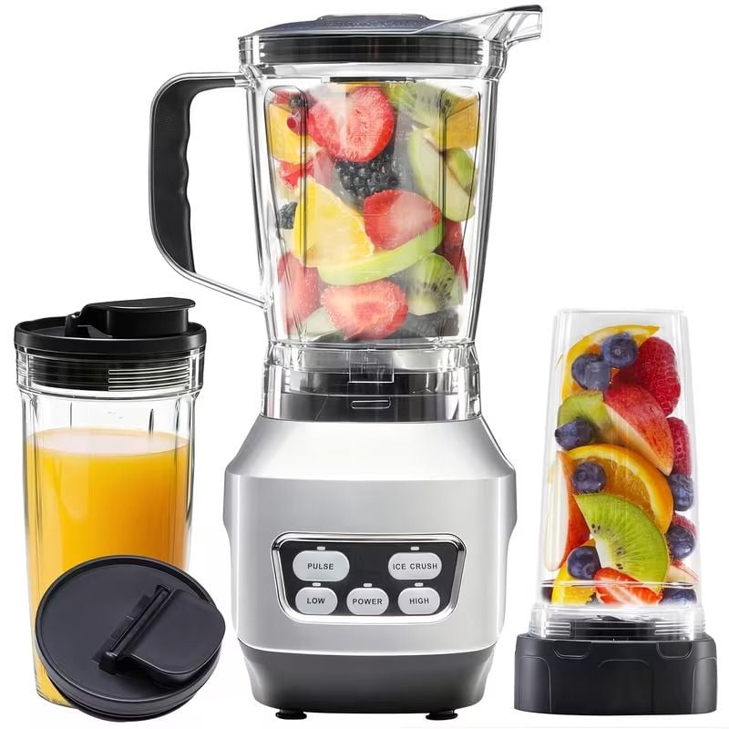 Moothie Blender, Countertop Blenders for Kitchen with 23 34 60oz BPA-Free Portable Cups, Professional Smoothie Maker with Four Programs for Shakes, Sauces, Juice And Ice Crushing