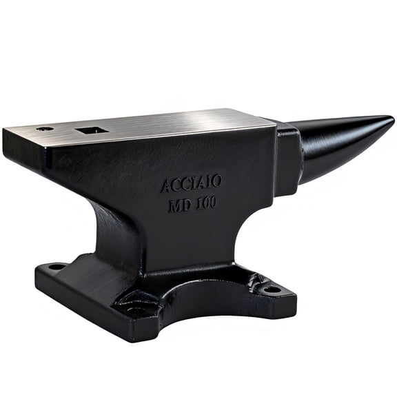 Mootloxy 100Lbs Cast Steel Anvil with Single Horn, Anvils for Blacksmithing Forge Tools, Black