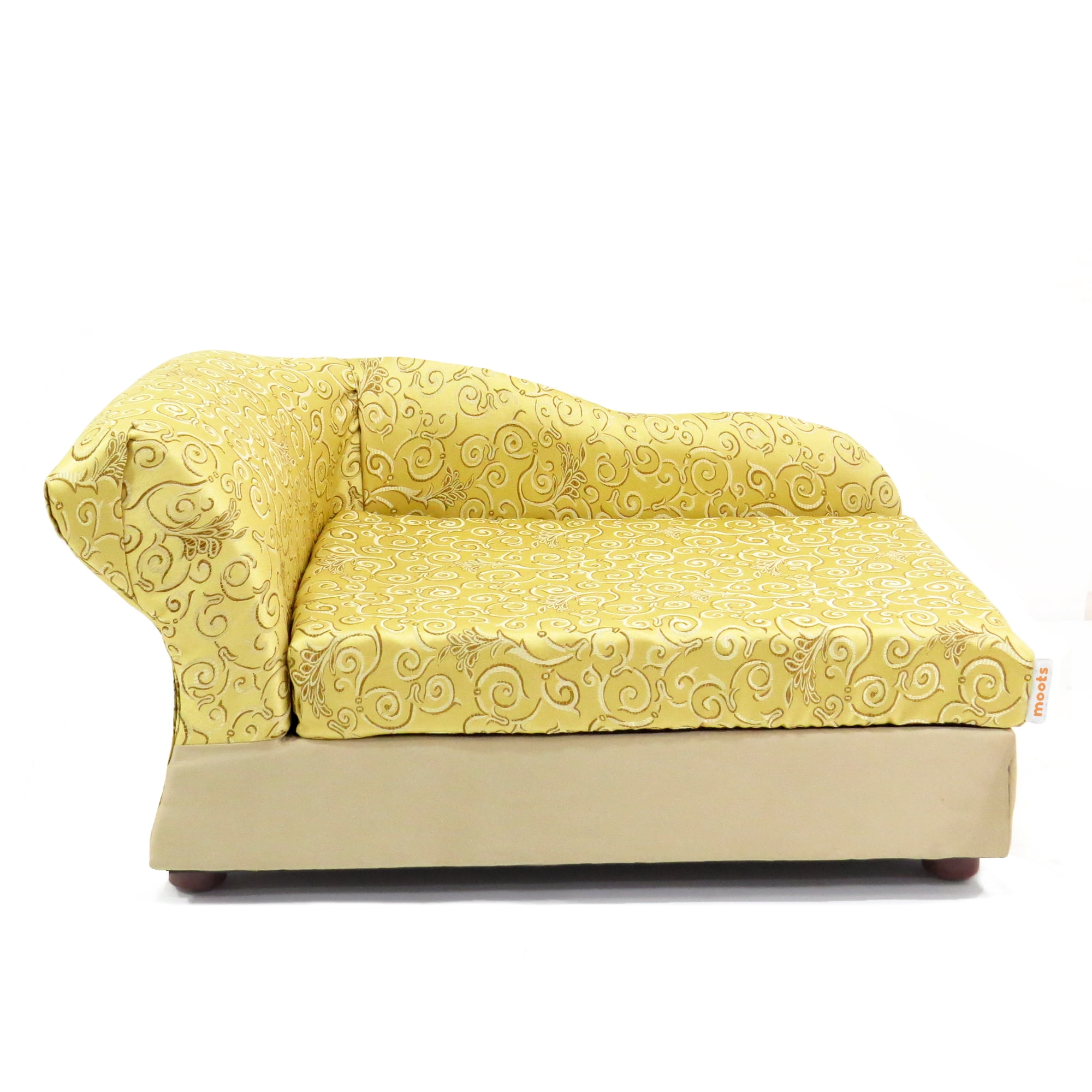 Moots Cleopatra Pet Chaise Lounge Bed Elegant Metallic Gold, Medium