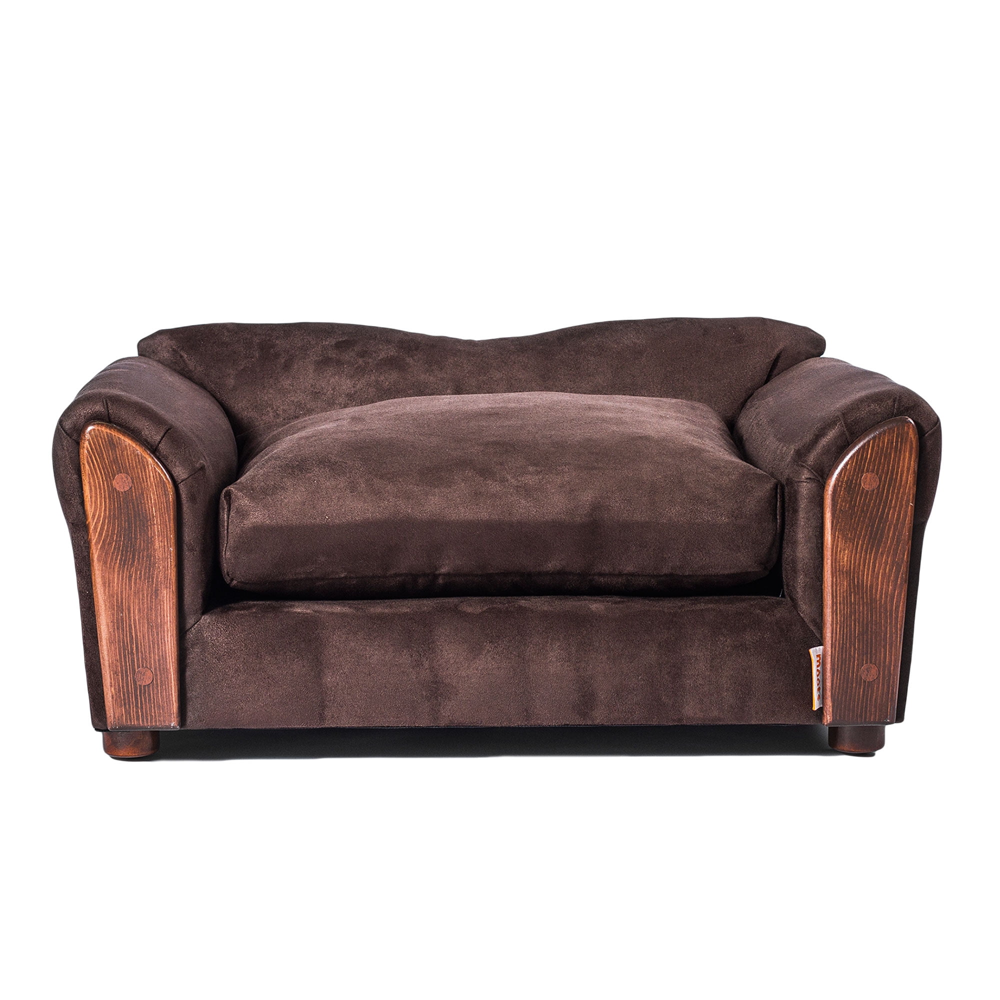 Small Charcoal Microsuede Oak Orthopedic Pet Couch