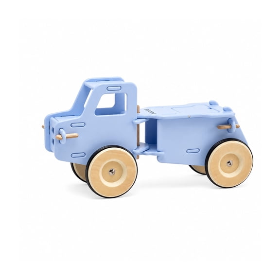Moover Premium Wood Dump Truck Made for Toddlers 18m+, Light Blue