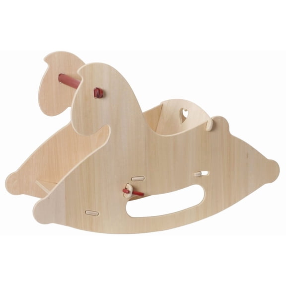 Moover Premium Wooden Rocking Horse Natural, Made For Toddlers 6m+