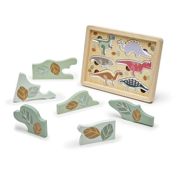 Moover Premium Wooden Block Puzzle For Toddlers 18m+, Hidden Dinosaurs