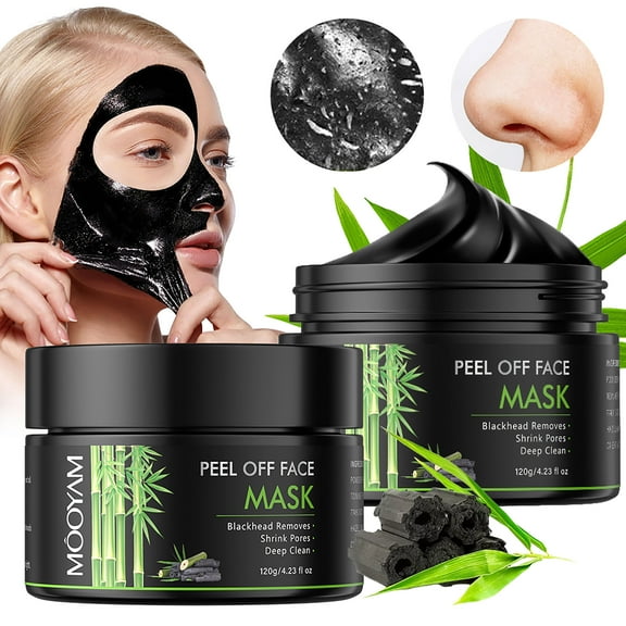 Mooyam 2 Pack Blackhead Remover Mask, Charcoal Peel Off Face Mask, Facial Mask Purifying and Deep Cleansing for All Skin Types 8.46 fl oz
