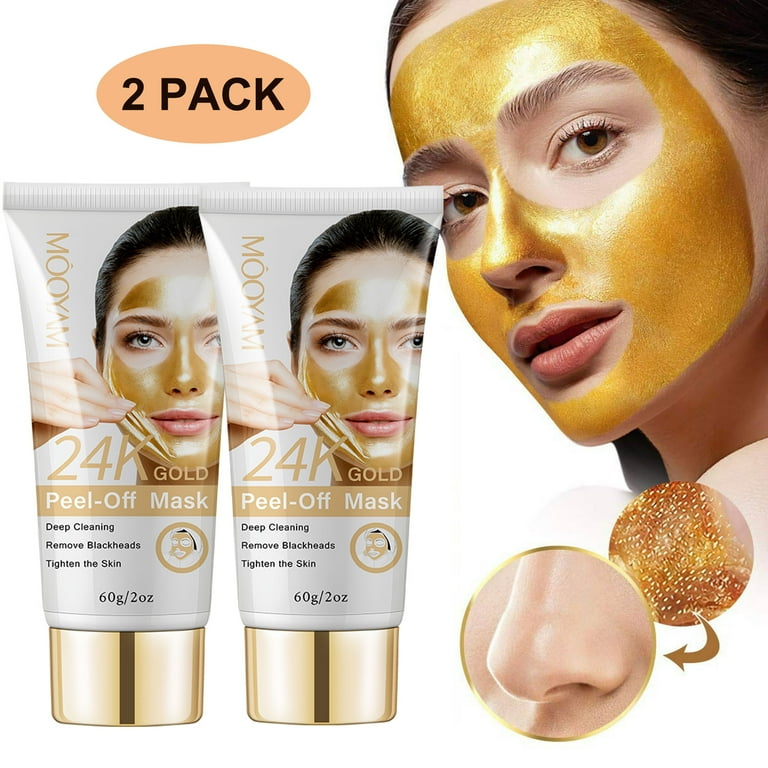 Mooyam, Gold Peel Off Face Mask, 2 Pack, Blackhead Remover