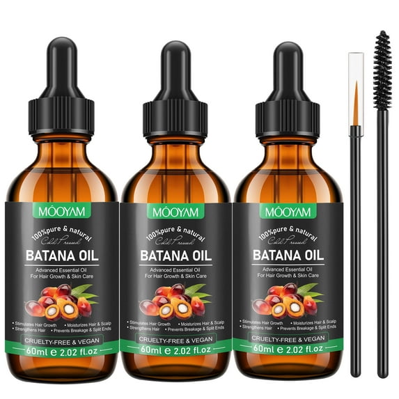 Mooyam 3 Pack Batana Oil-Natural Conditioner-Moisturizes Hair & Scalp-100% Pure & Natural Organic Essential Oil for Hair,Skin- 6.06 fl.oz