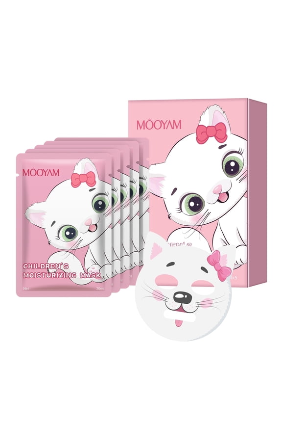 5 Pack Animal Character Face Masks Beauty Sheet Mask for Kids Skin Care Facial Mask Girls Teen Women Spa Hydrating Face Mask Gift, for All Skin Types