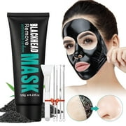 Mooyam Blackhead Remover Mask Kit, Charcoal Peel-off Facial Mask with Brush and Pimple Extractors, Deep Cleansing for Face Nose Blackhead Pores, For All Skin Types 4.23 fl oz